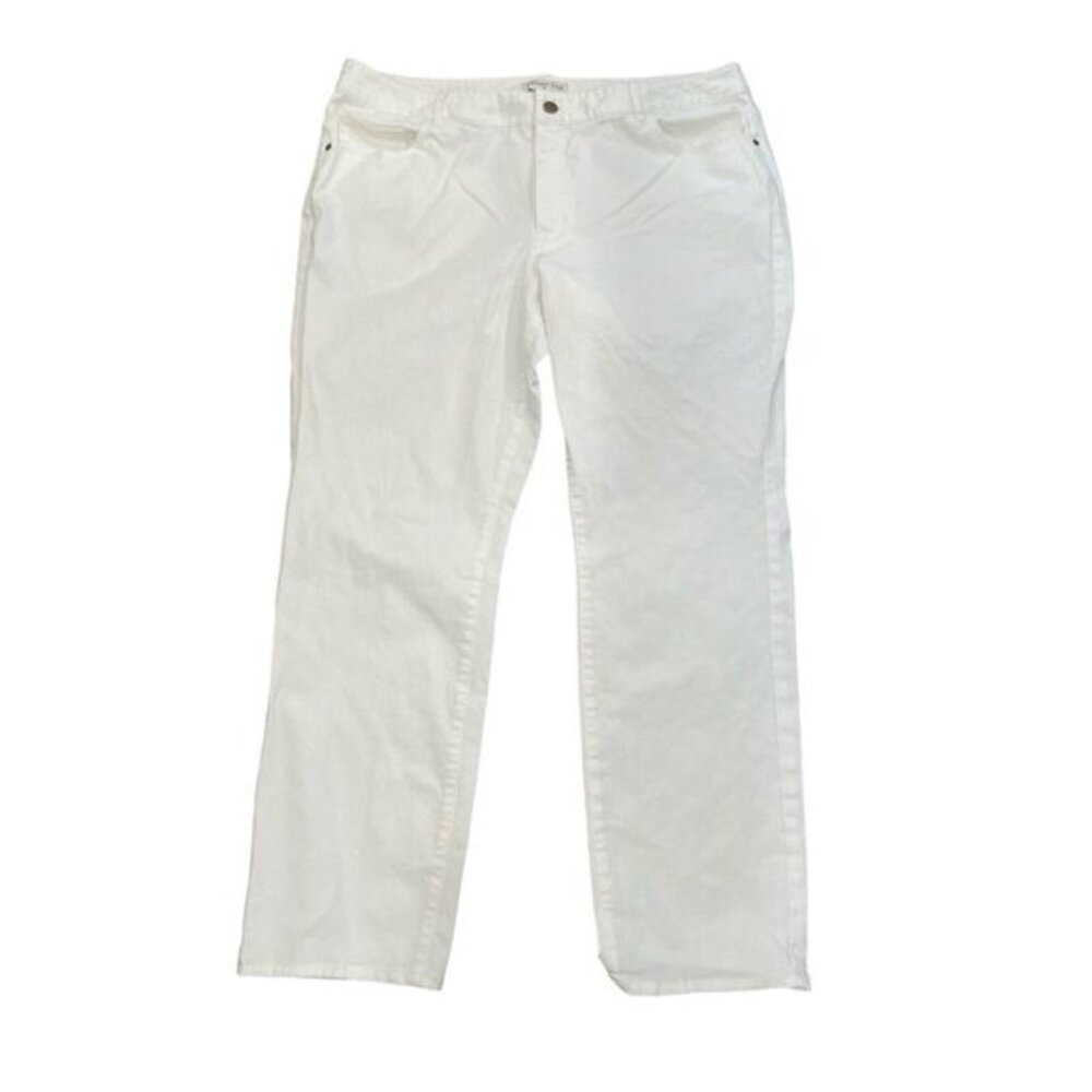 Coldwater‎ Creek Straight Leg Jeans White Wash Denim 16 SI53*